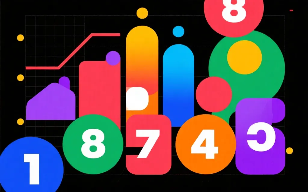 开奖数据的抽象可视化插画